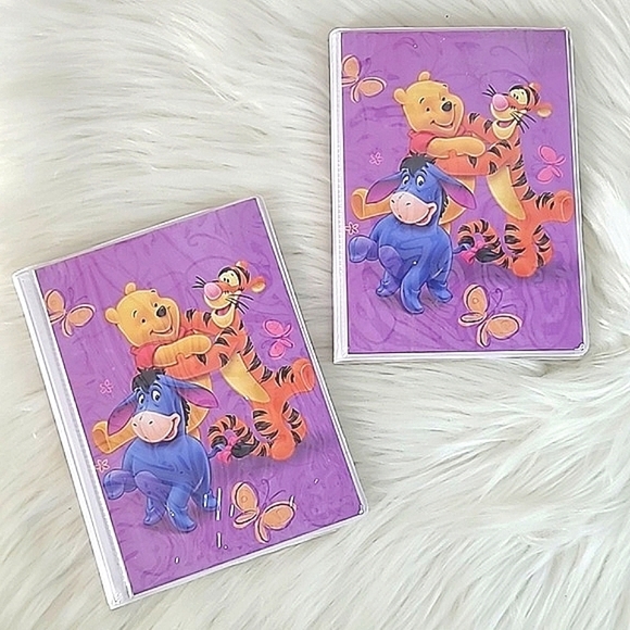 Vintage Y2K Disney Purple Winnie-the-Pooh Eeyore Tigger Piglet Set Photo Album - Picture 1 of 12